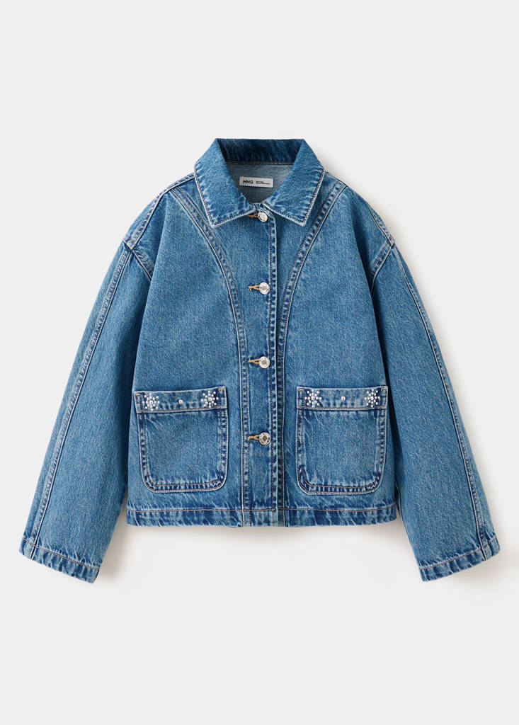 Studded denim jacket — Dark Blue