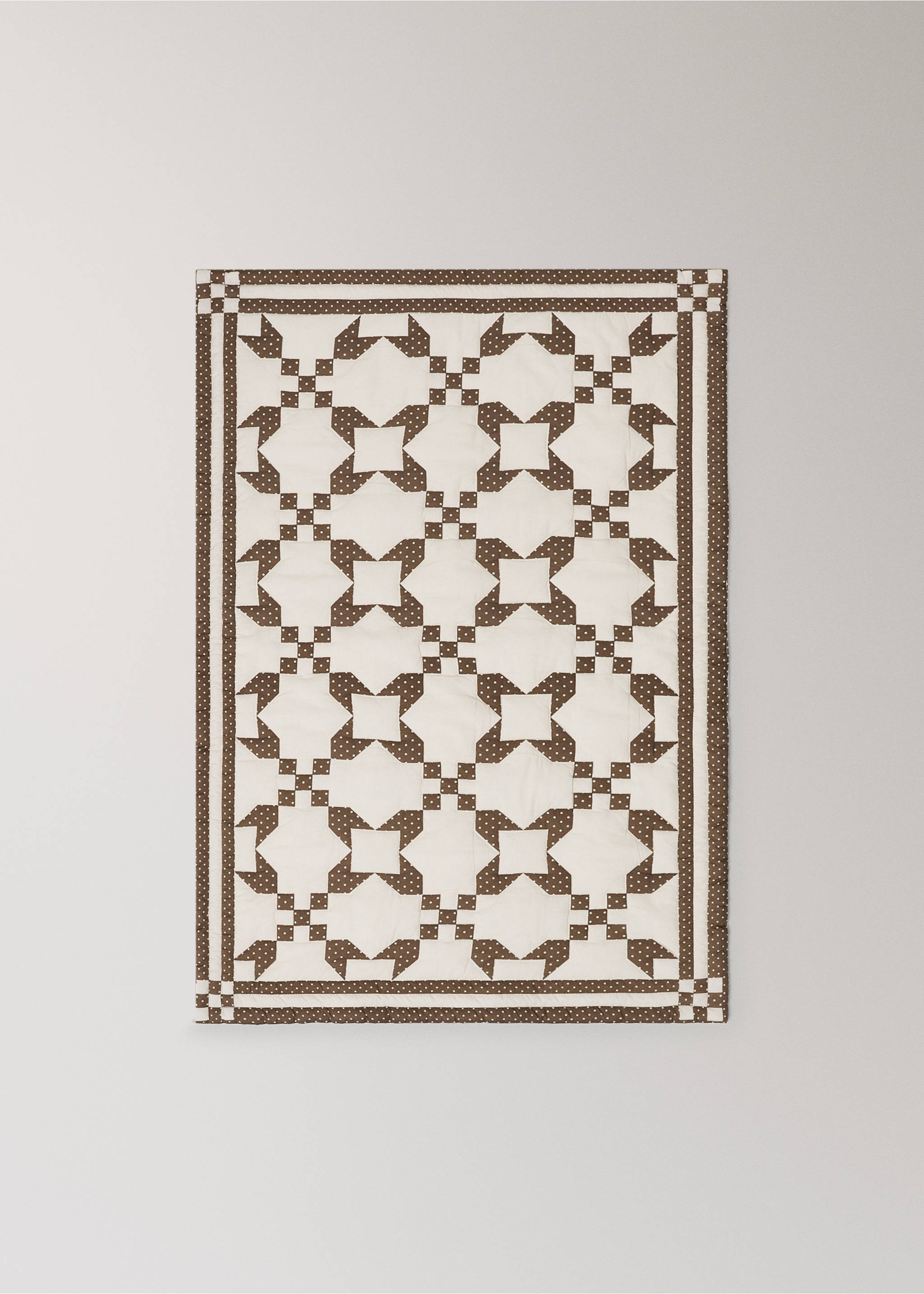 100% cotton geometric cot duvet - Details of the article 2, Khaki. Ref: 37045175-00.