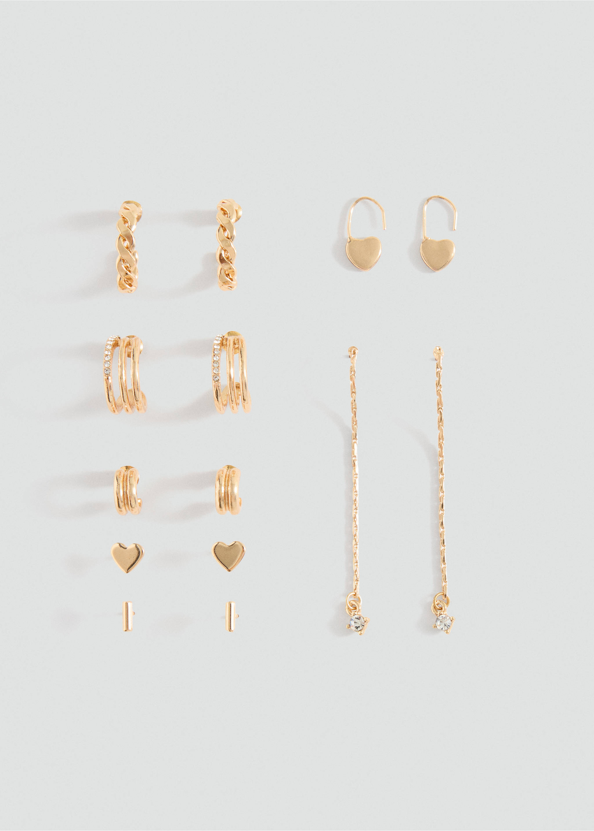 Pack of 7 matching earrings - Article without model, Gold. Ref: 37045178-00.