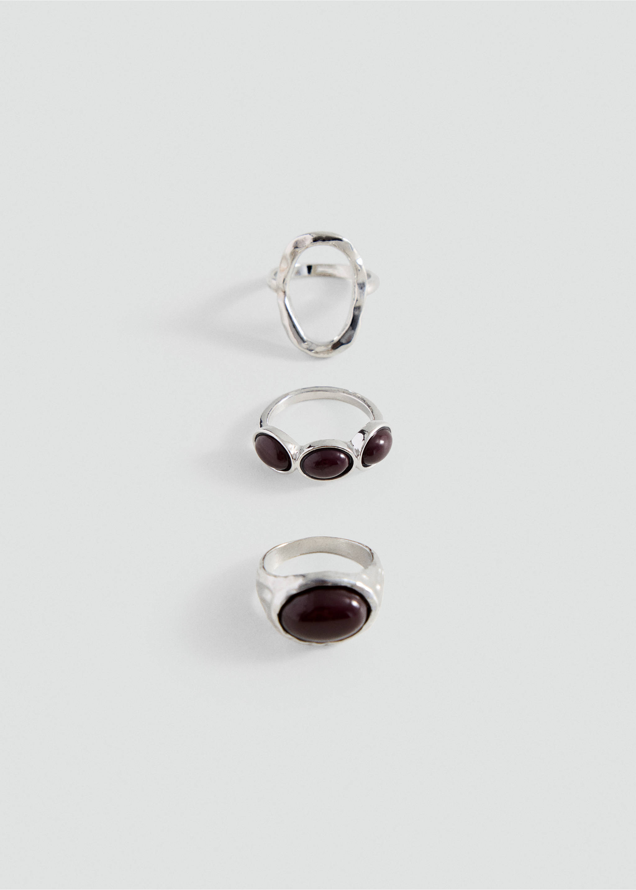 Lot 3 bagues combinées - Article sans modèle, Argent. Ref: 37045179-00.
