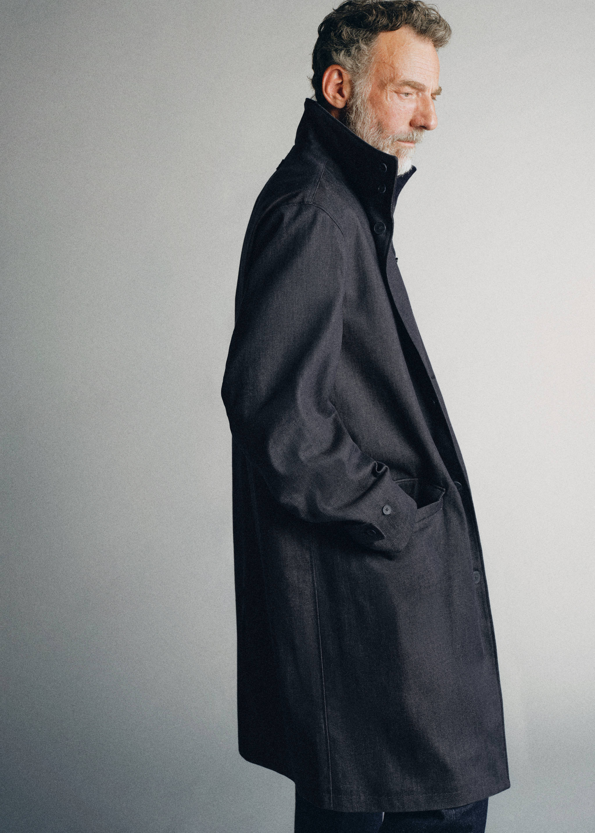 Denim coat with high neck - Details of the article 2