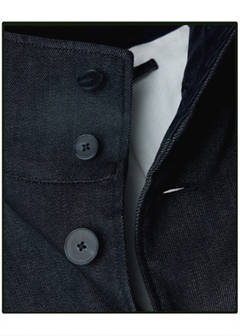 Denim trench coat with stand-up collar — Open Blue 11