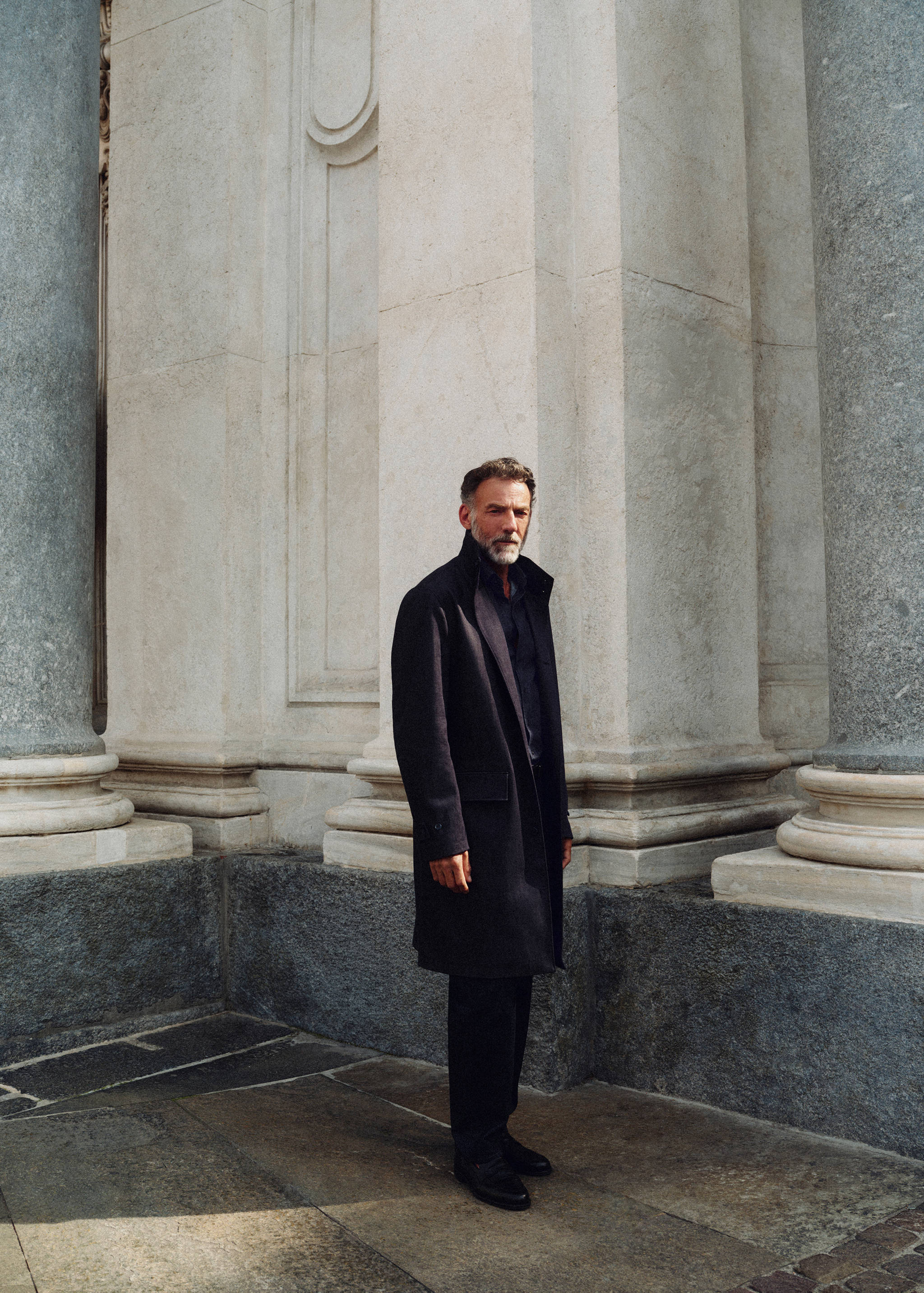 Denim trench coat with stand-up collar - Details of the article 5