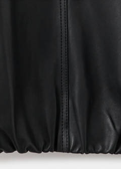 Leather jacket with funnel neck — Black 8