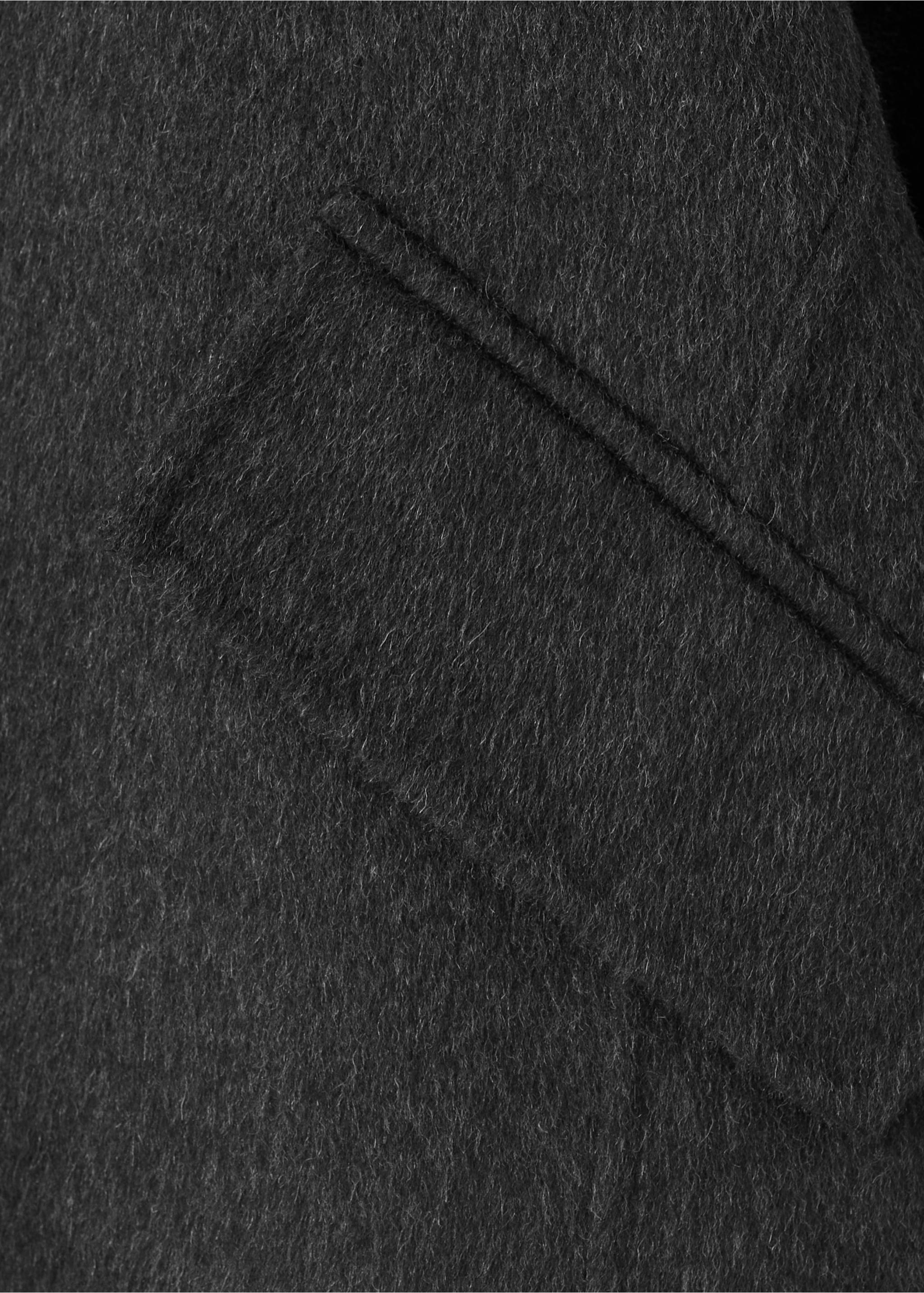 Wool funnel-neck jacket - Details of the article 8, Dark Heather Grey. Ref: 37045841-00.