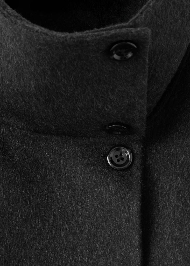 Wool funnel-neck jacket — Dark Heather Grey