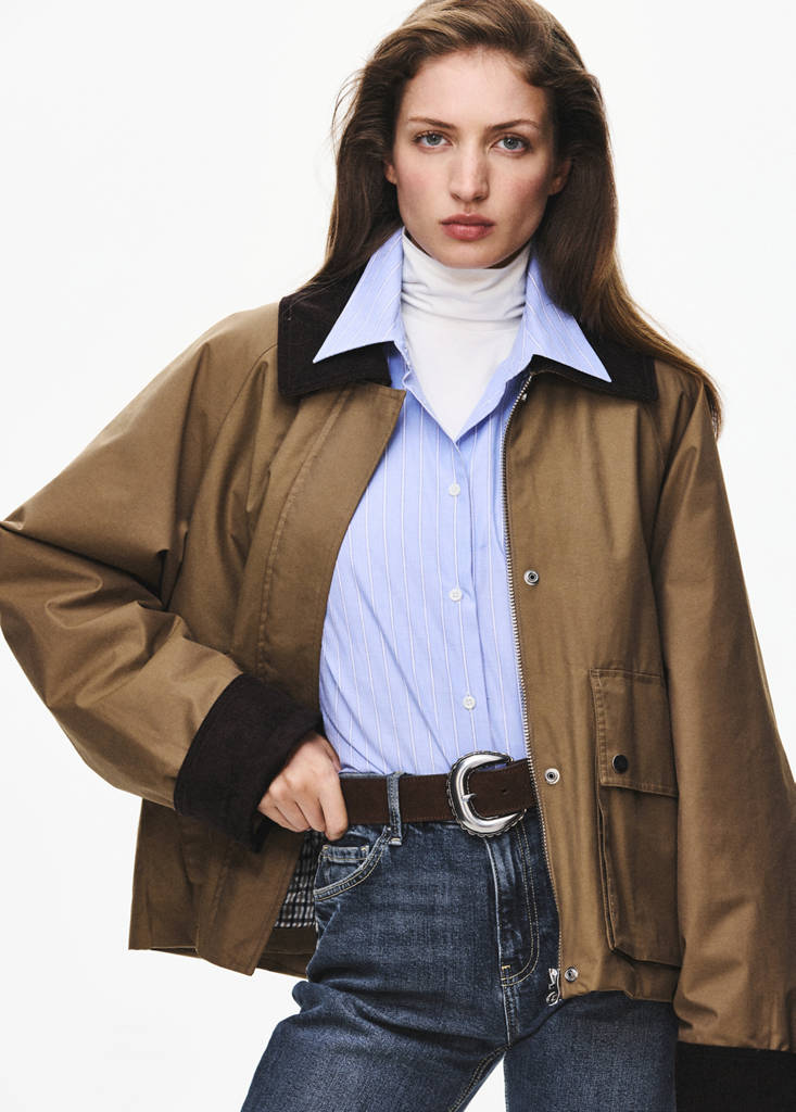 Cotton parka with corduroy collar - thumbnail 9