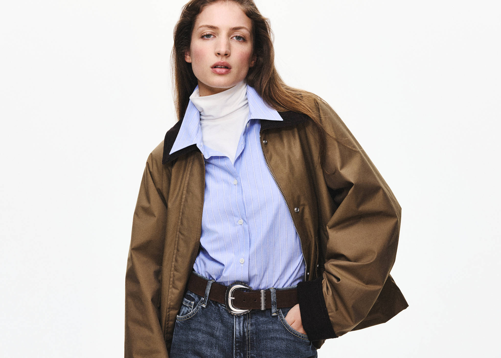 Cotton parka with corduroy collar - Panoramic plane