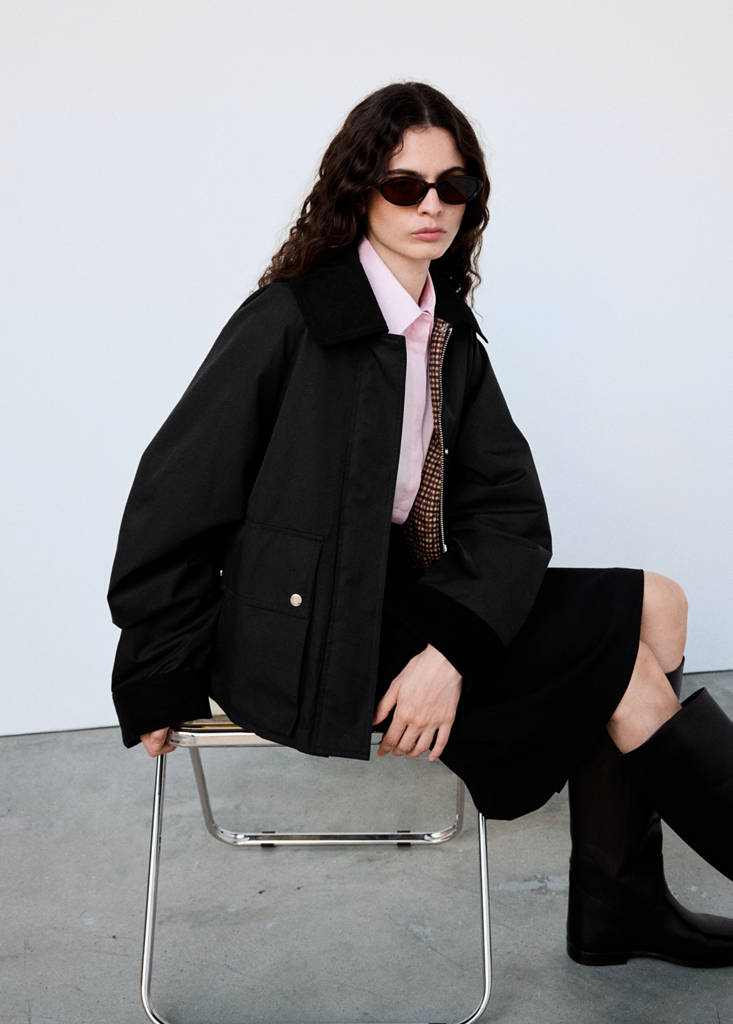Cotton parka with corduroy collar - thumbnail 6