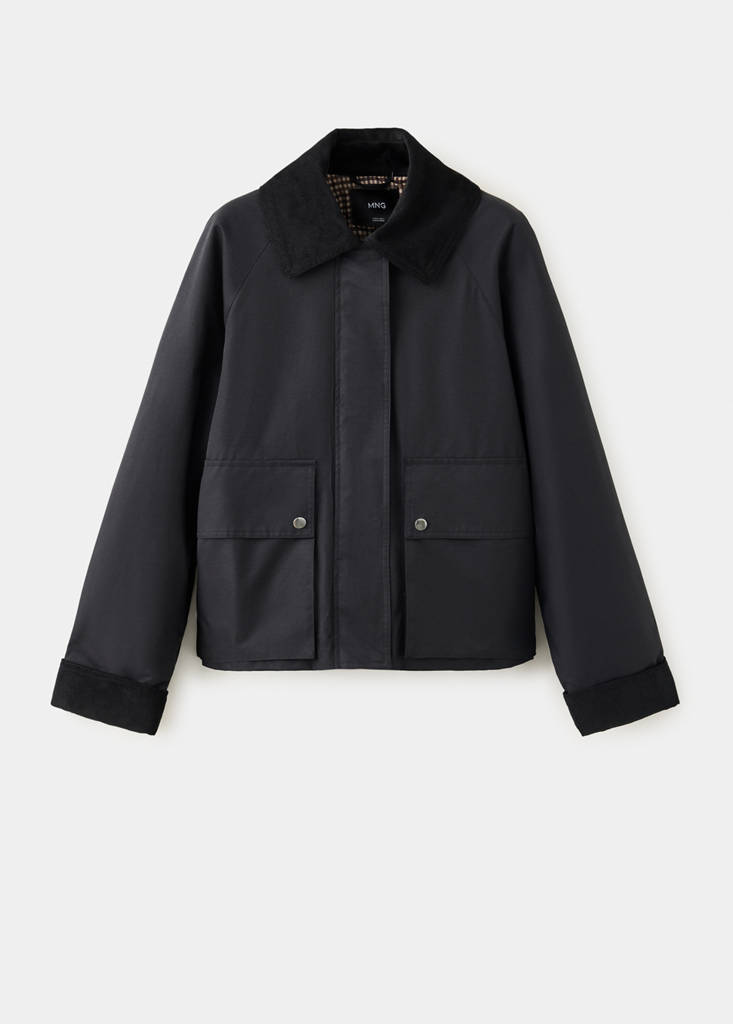 Cotton parka with corduroy collar - thumbnail 4