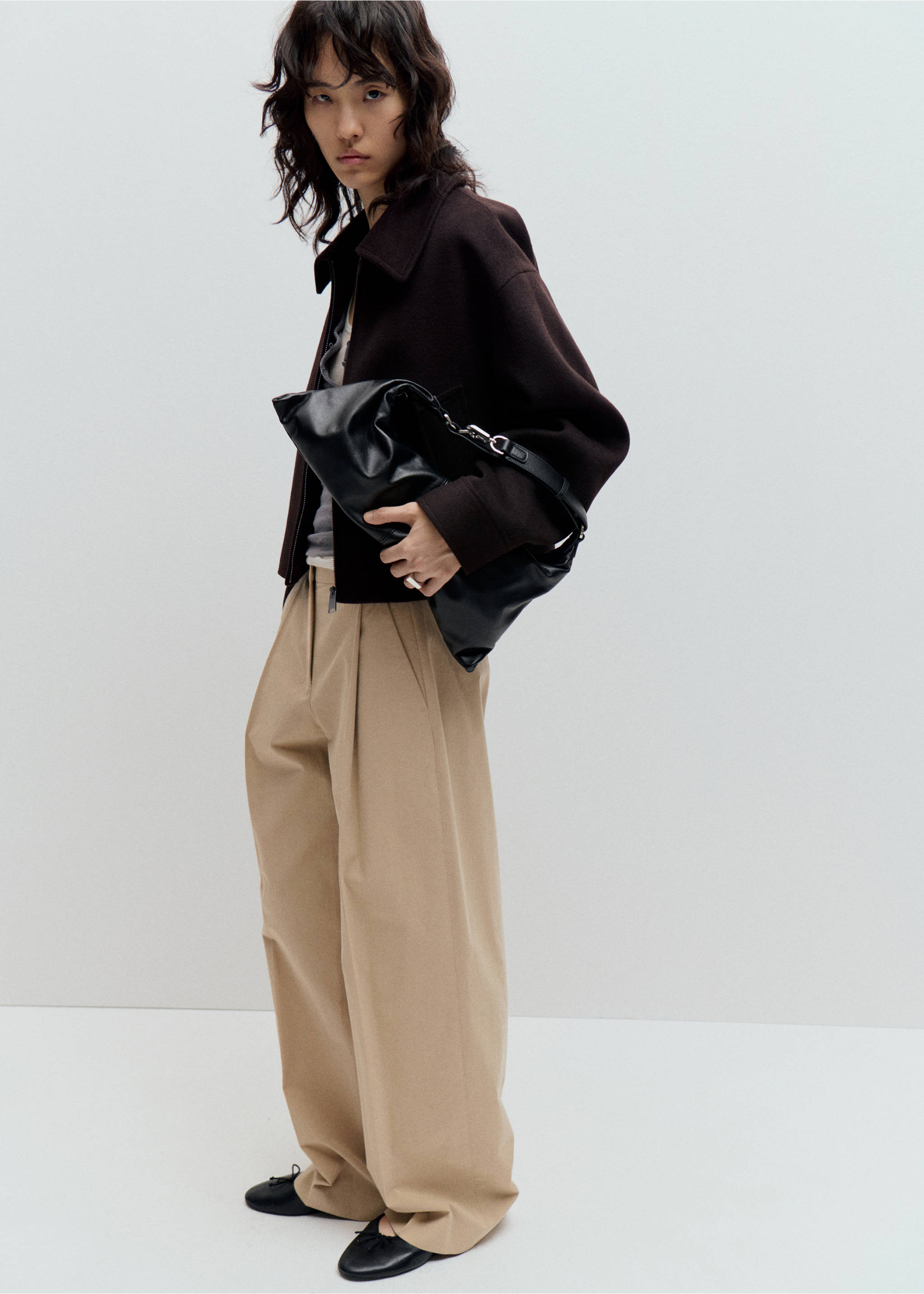 Wool bomber jacket - General plane, Chocolate. Ref: 37045845-00.