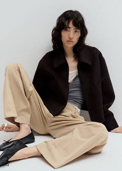 Wool jacket with shirt collar — Chocolate 5
