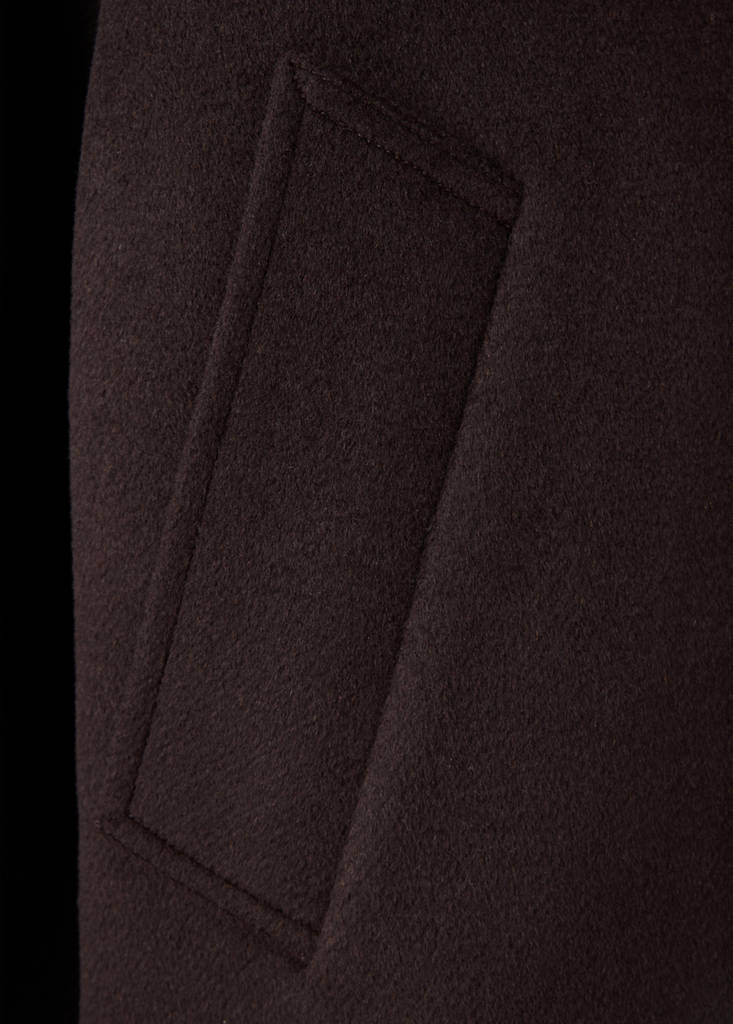 Wool jacket with shirt collar — Chocolate