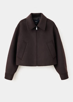 Wool jacket with shirt collar — Chocolate 6