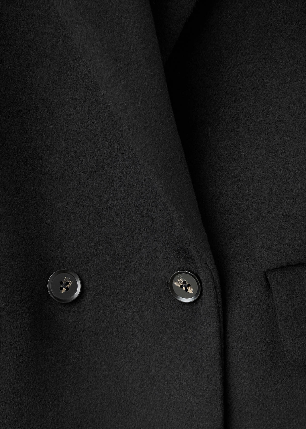 Double-breasted wool coat — Black
