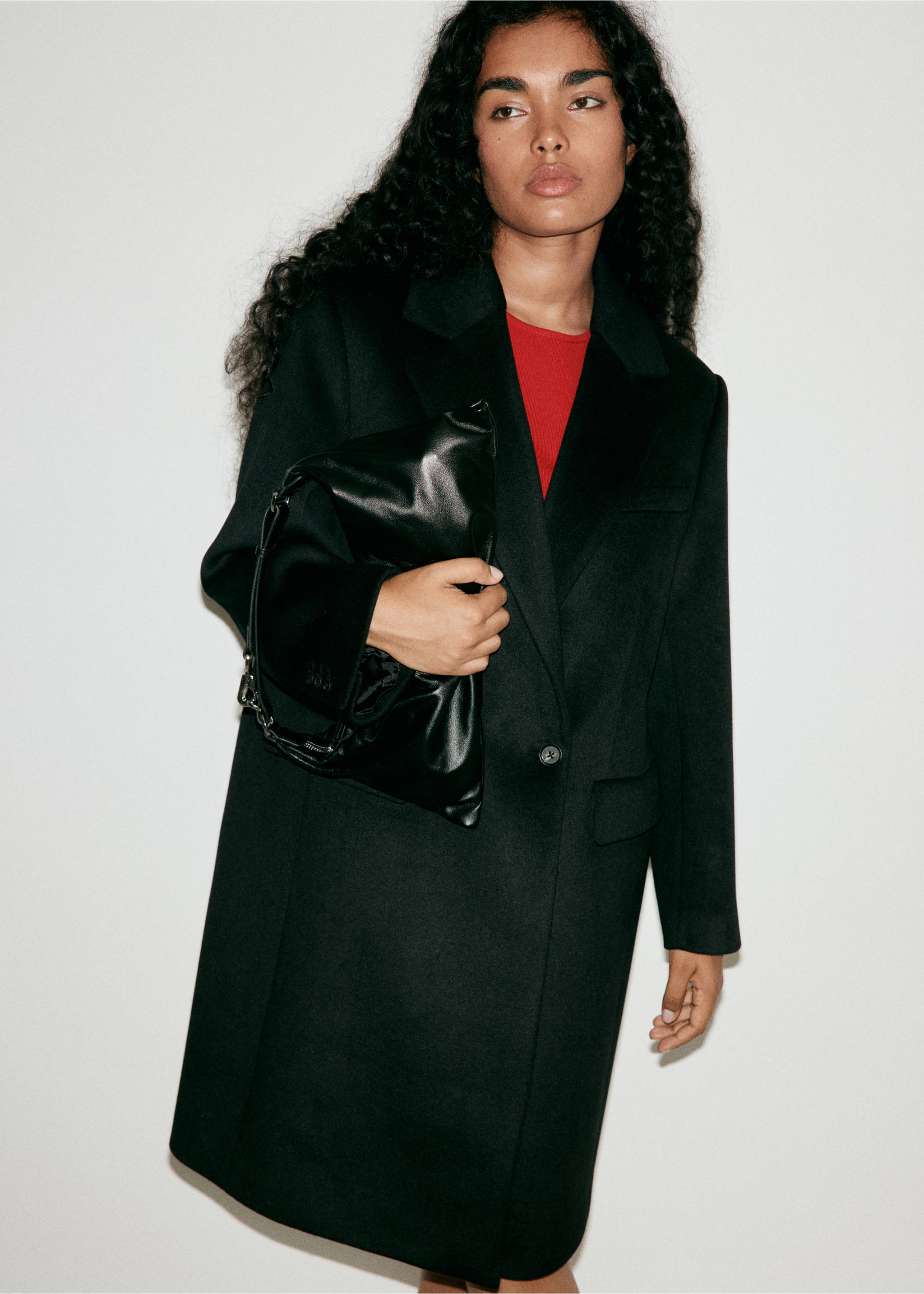 Coat dali - Details of the article 4, Black. Ref: 37045846-00.