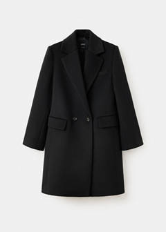 Double-breasted wool coat — Black 9