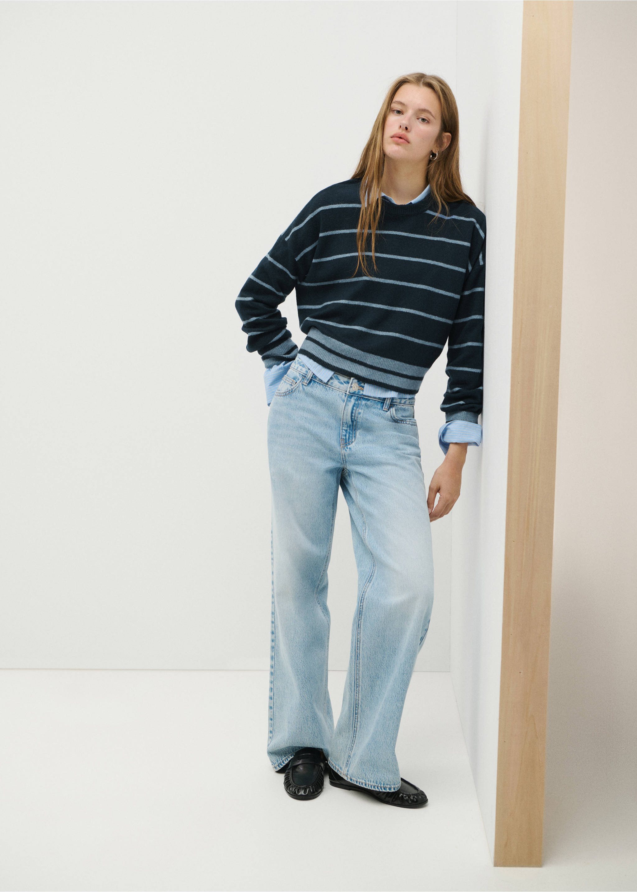 Contrasting stripes sweater - General plane, Navy. Ref: 37045847-00.