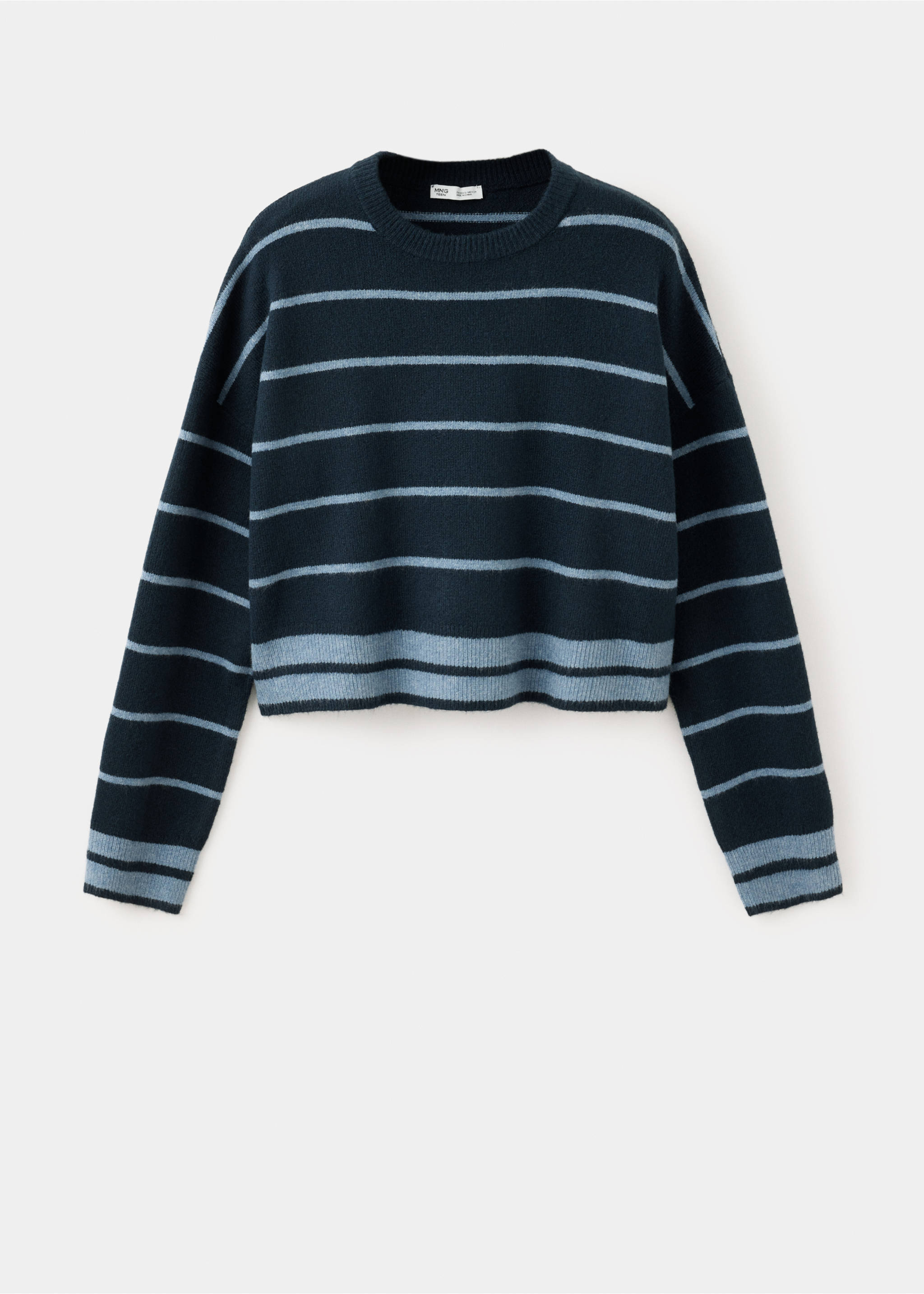 Contrasting stripes sweater - Article without model, Navy. Ref: 37045847-00.