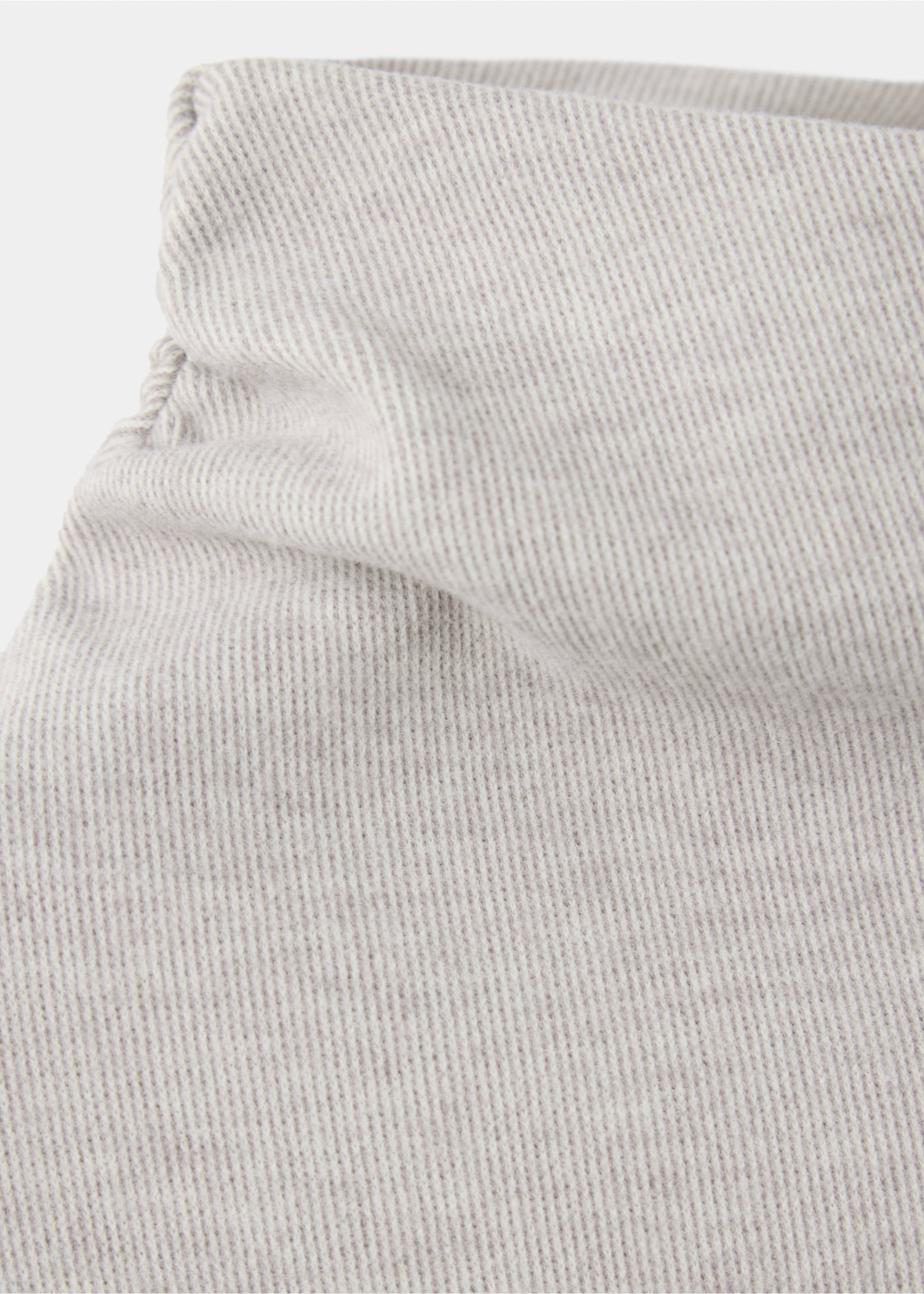 High-neck ruched T-shirt - Details of the article 8, Sand. Ref: 37045849-00.
