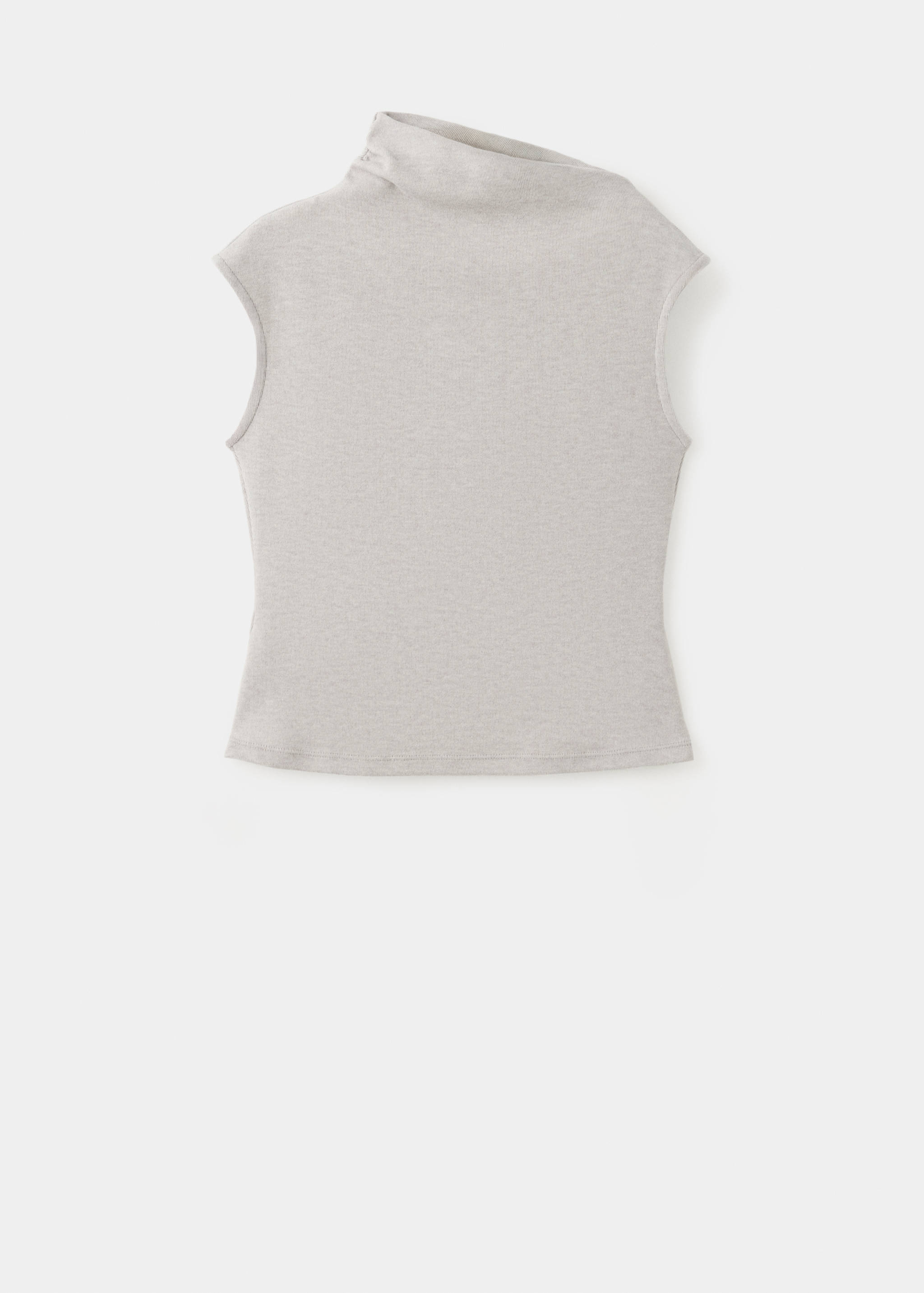 High-neck ruched T-shirt - Article without model