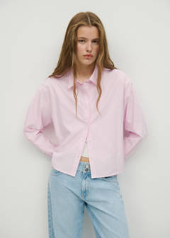 Striped cotton shirt — Pink 1