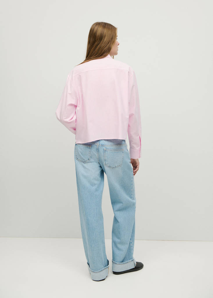 Striped cotton shirt — Pink