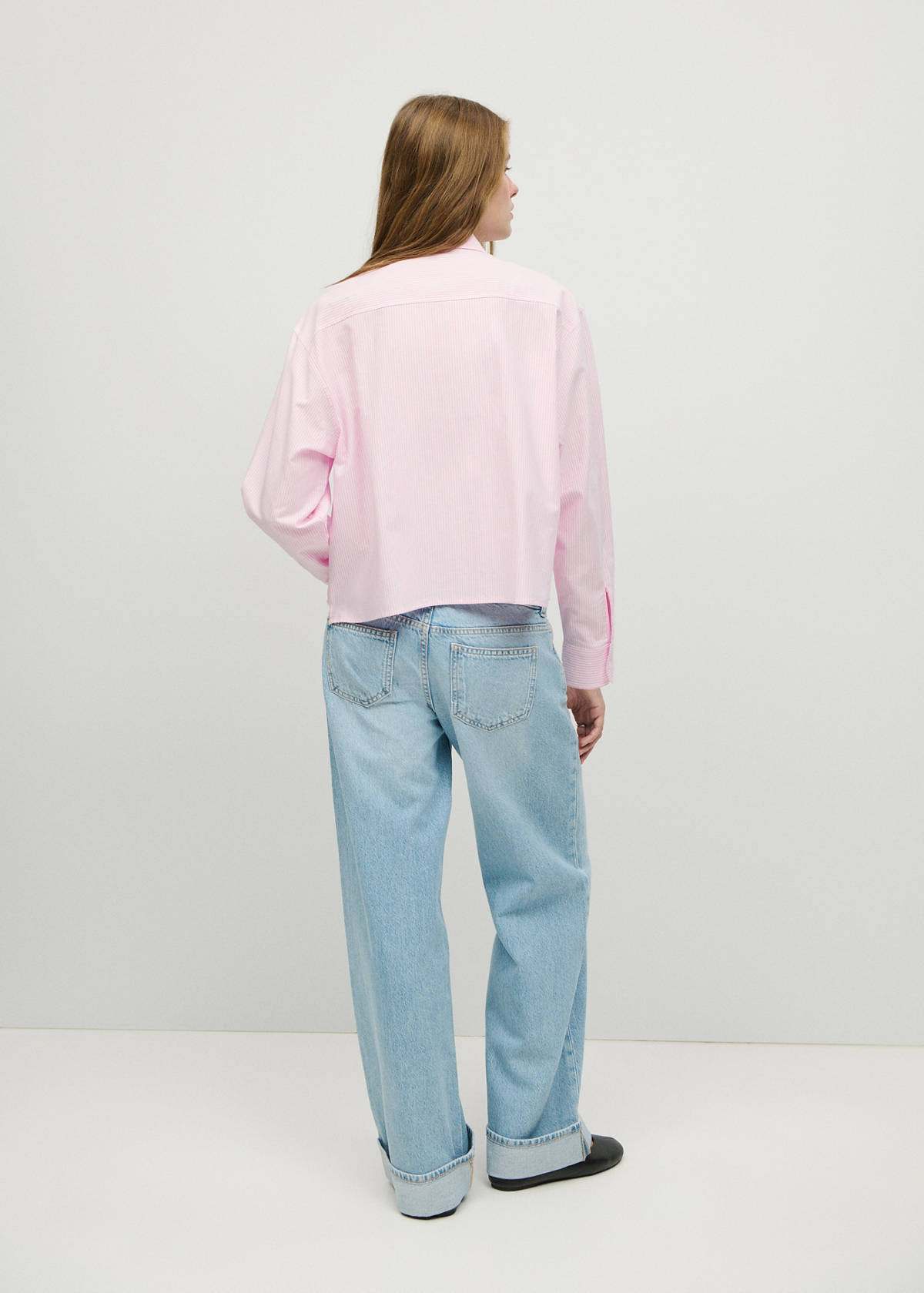 Striped cotton shirt — Pink