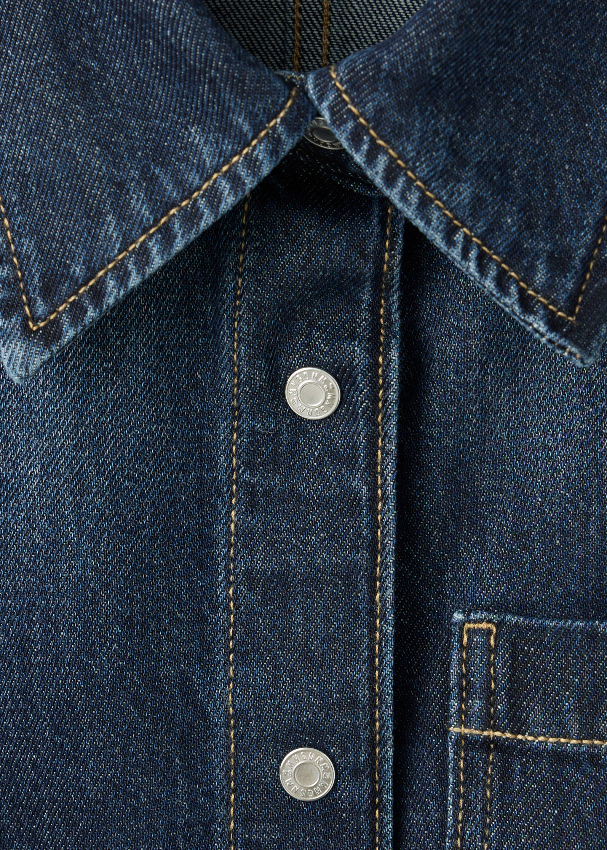 Cotton denim shirt with chest pocket - Details of the article 8