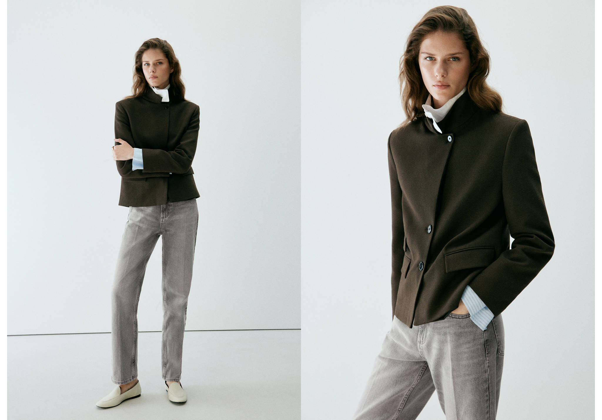 High waist straight jeans - Panoramic plane