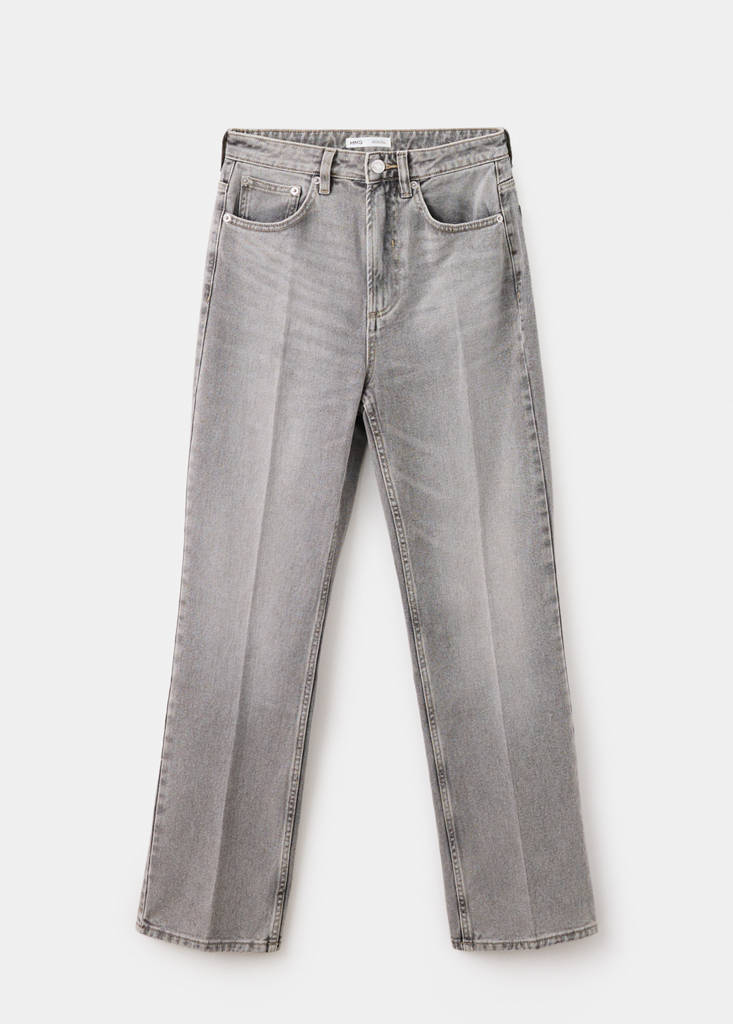 High waist straight jeans — Denim Grey