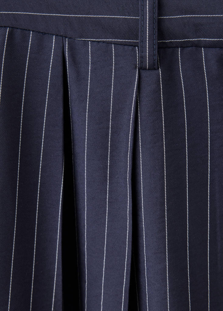 Pinstripe wide leg trousers — Navy