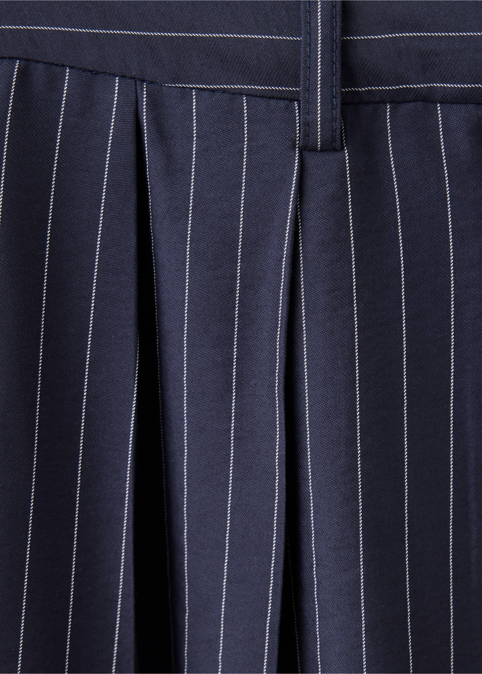 Pinstripe wide leg trousers - Details of the article 0, Navy. Ref: 37045854-00.