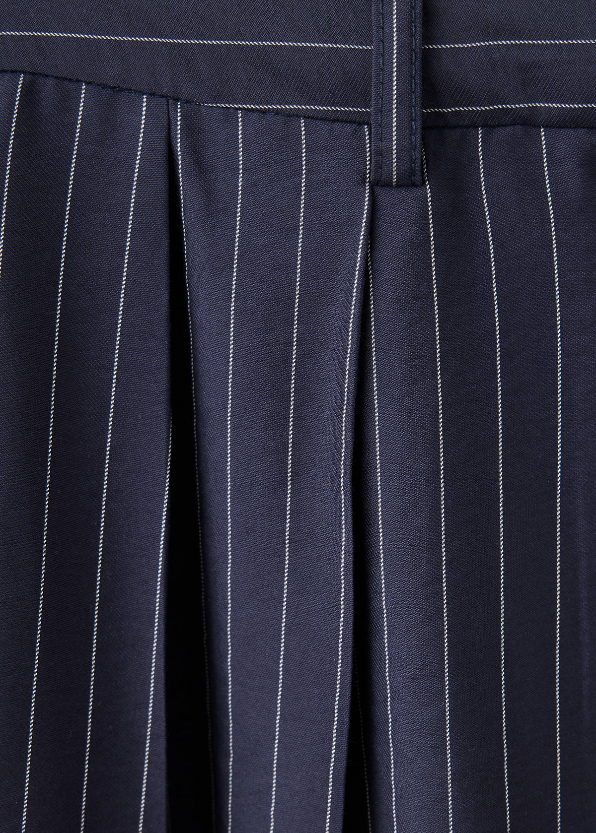 Pinstripe wide leg trousers — Navy