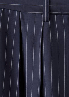 Pinstripe wide leg trousers — Navy 7