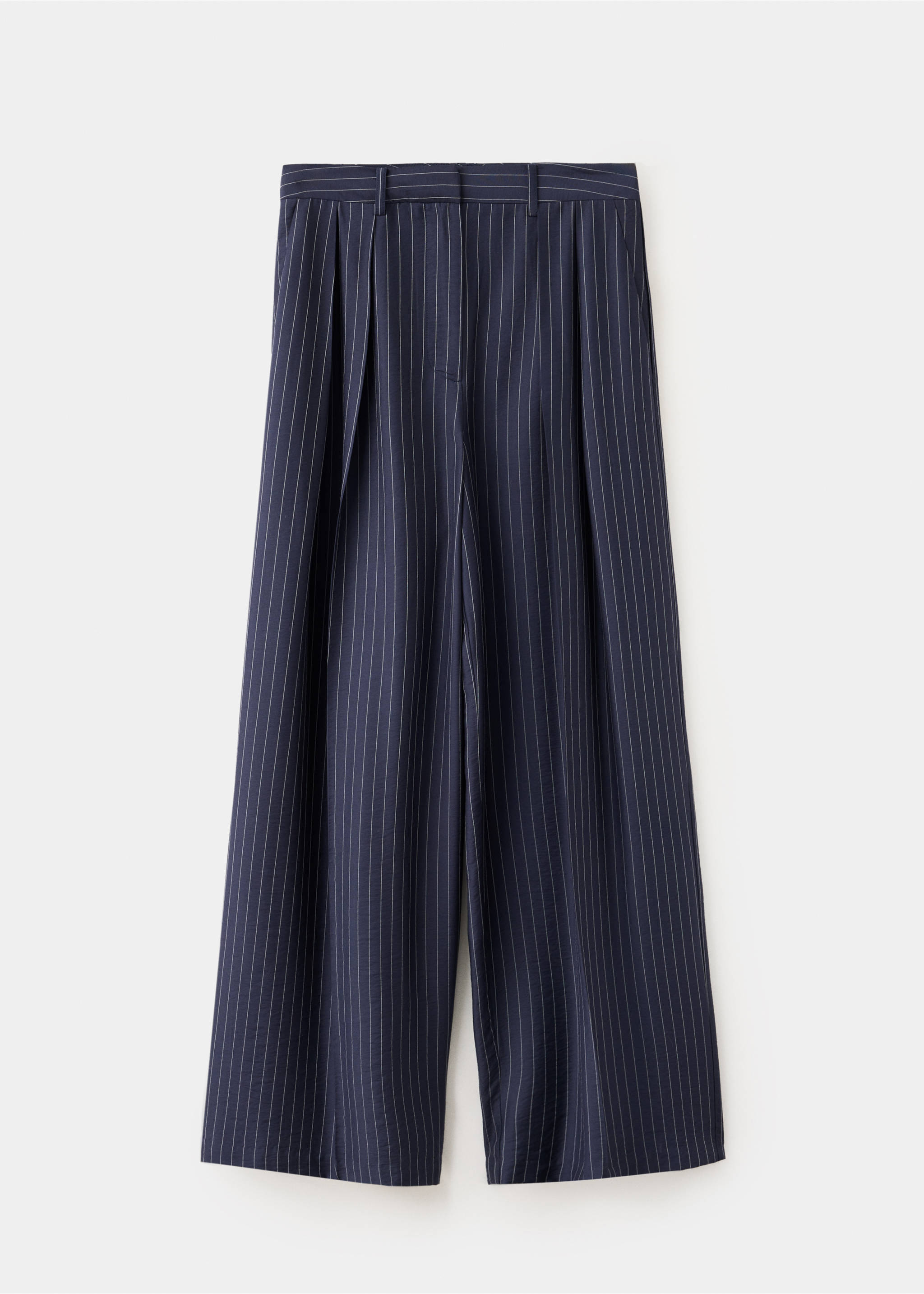 Pinstripe wide leg trousers - Article without model, Navy. Ref: 37045854-00.