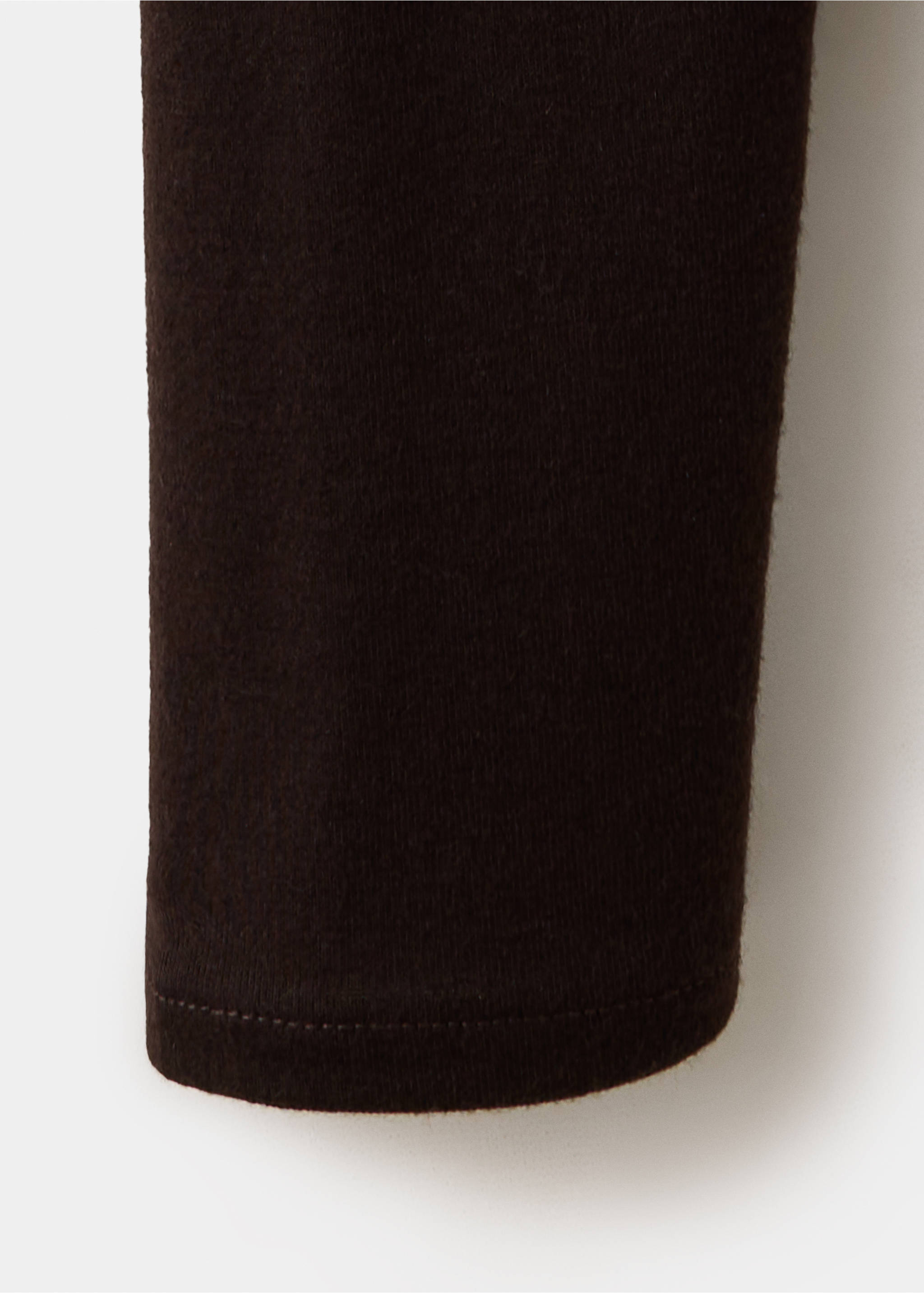 Fitted T-shirt with lace trim - Details of the article 0, Brown. Ref: 37045855-00.