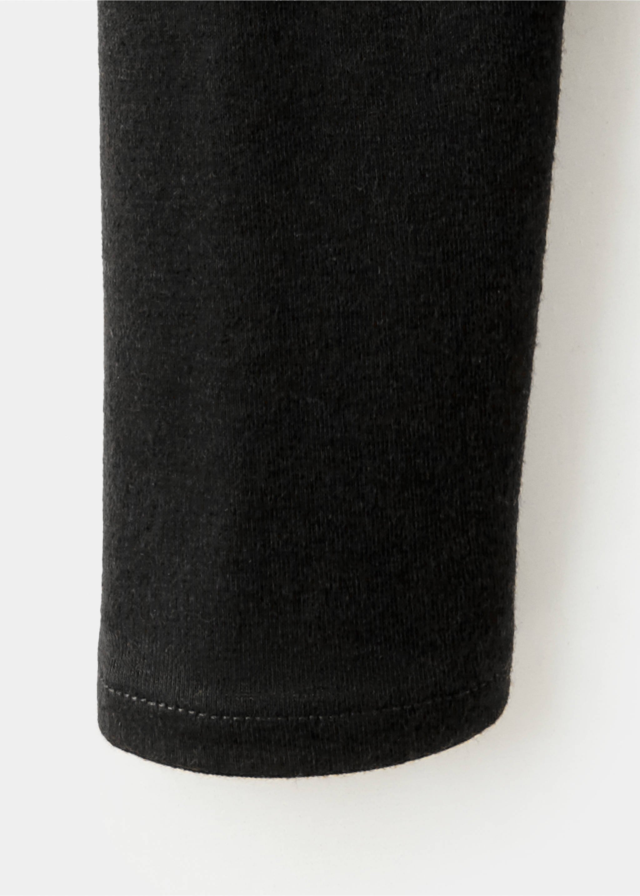 Fitted T-shirt with lace trim - Details of the article 0, Black. Ref: 37045855-00.