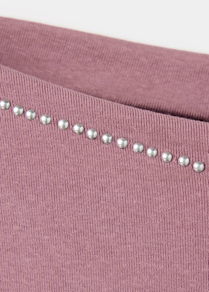 T-shirt with stud detailing — Pastel Pink