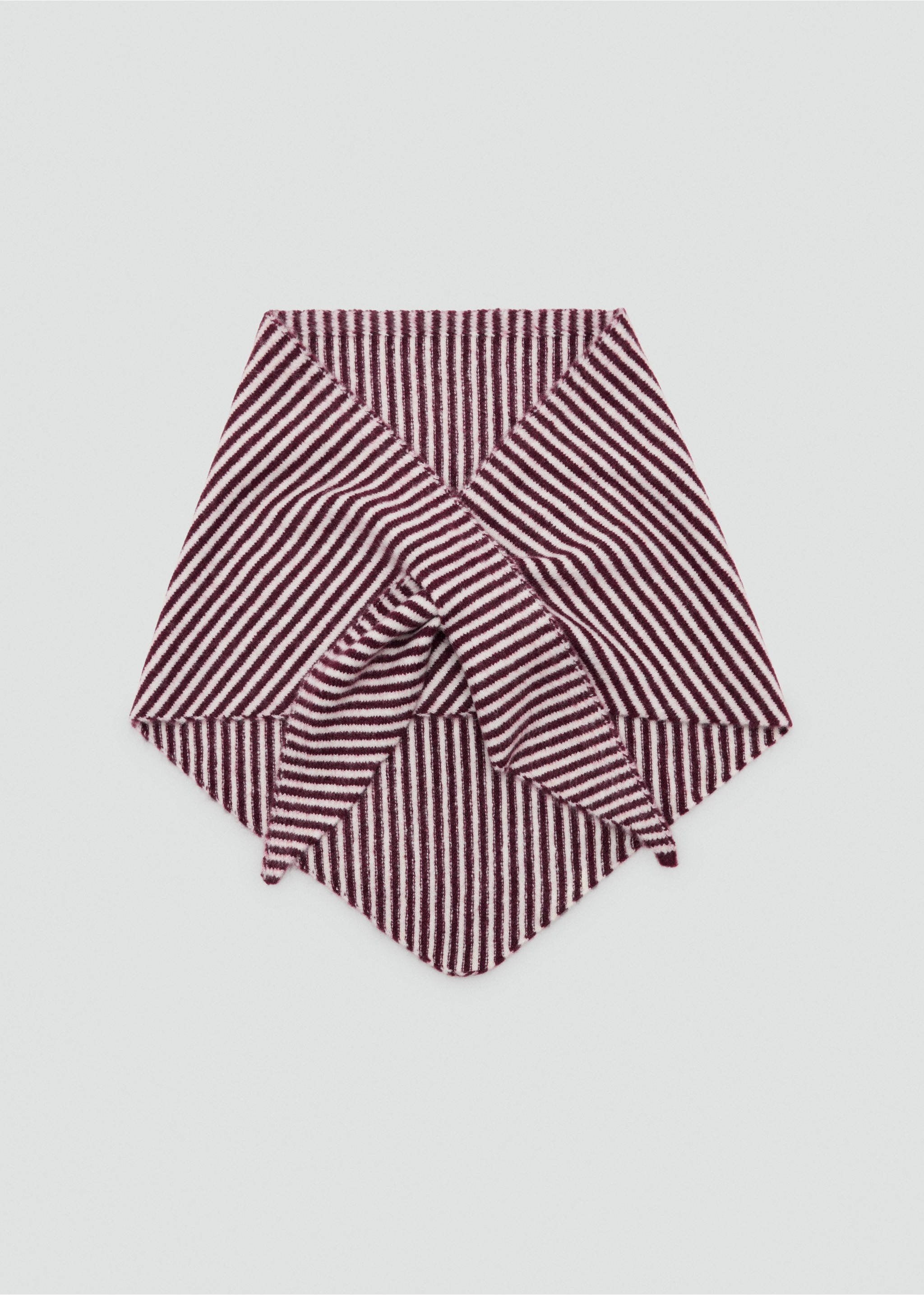 Striped knit bandana - Article without model, Burgundy. Ref: 37045858-00.