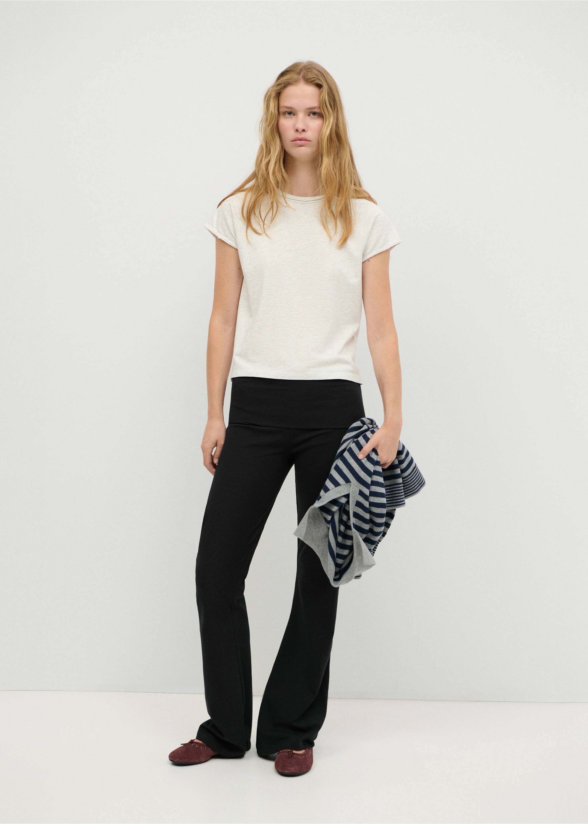 Pantalon taille retournée - Plan général, Noir. Ref: 37045862-00.
