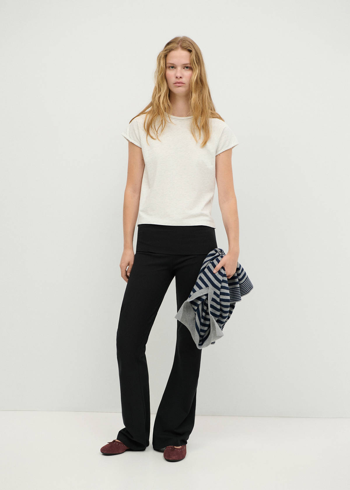 Fold-over waist leggings — Black