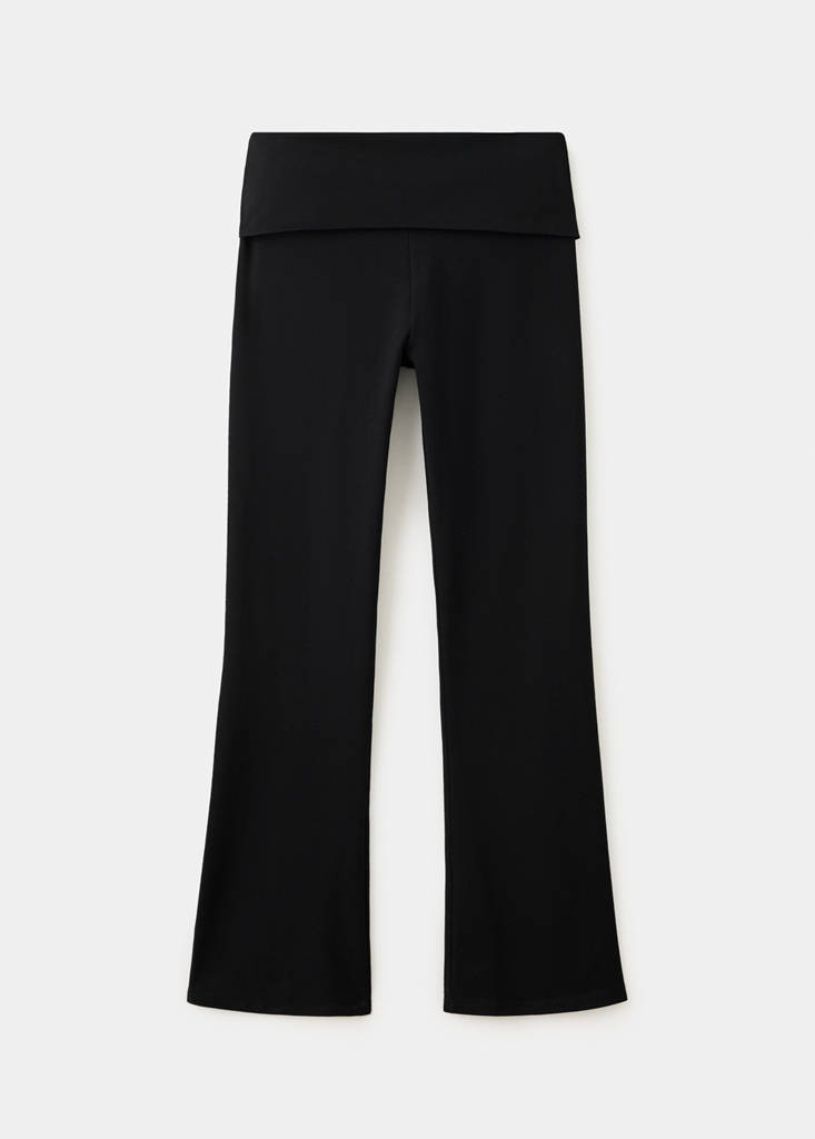 Fold-over waist leggings — Black
