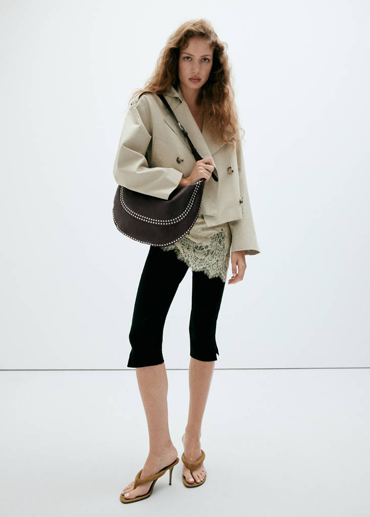 Studded shoulder bag — Chocolate