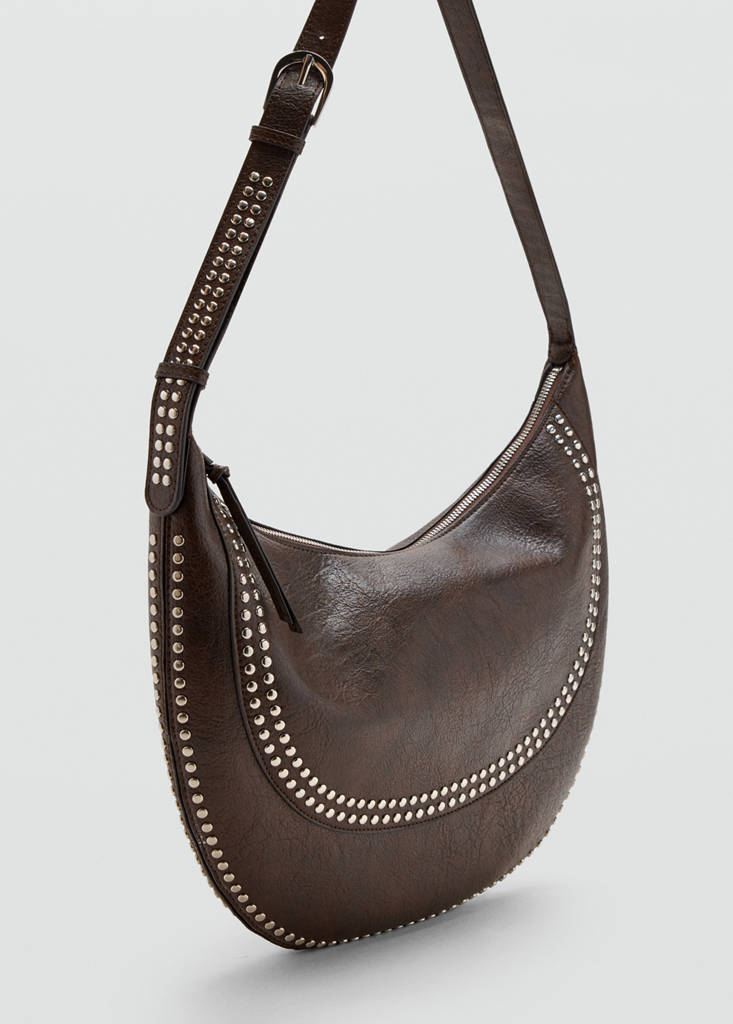 Studded shoulder bag — Chocolate