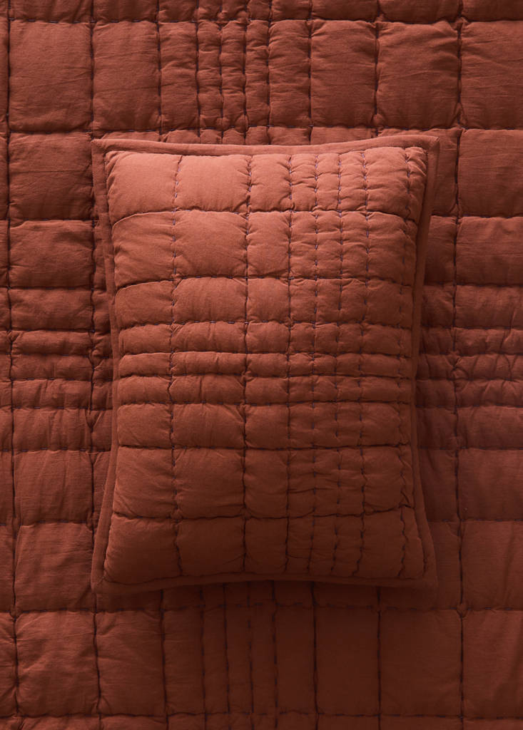 Quilted cushion cover 30 x 40 cm — Russet