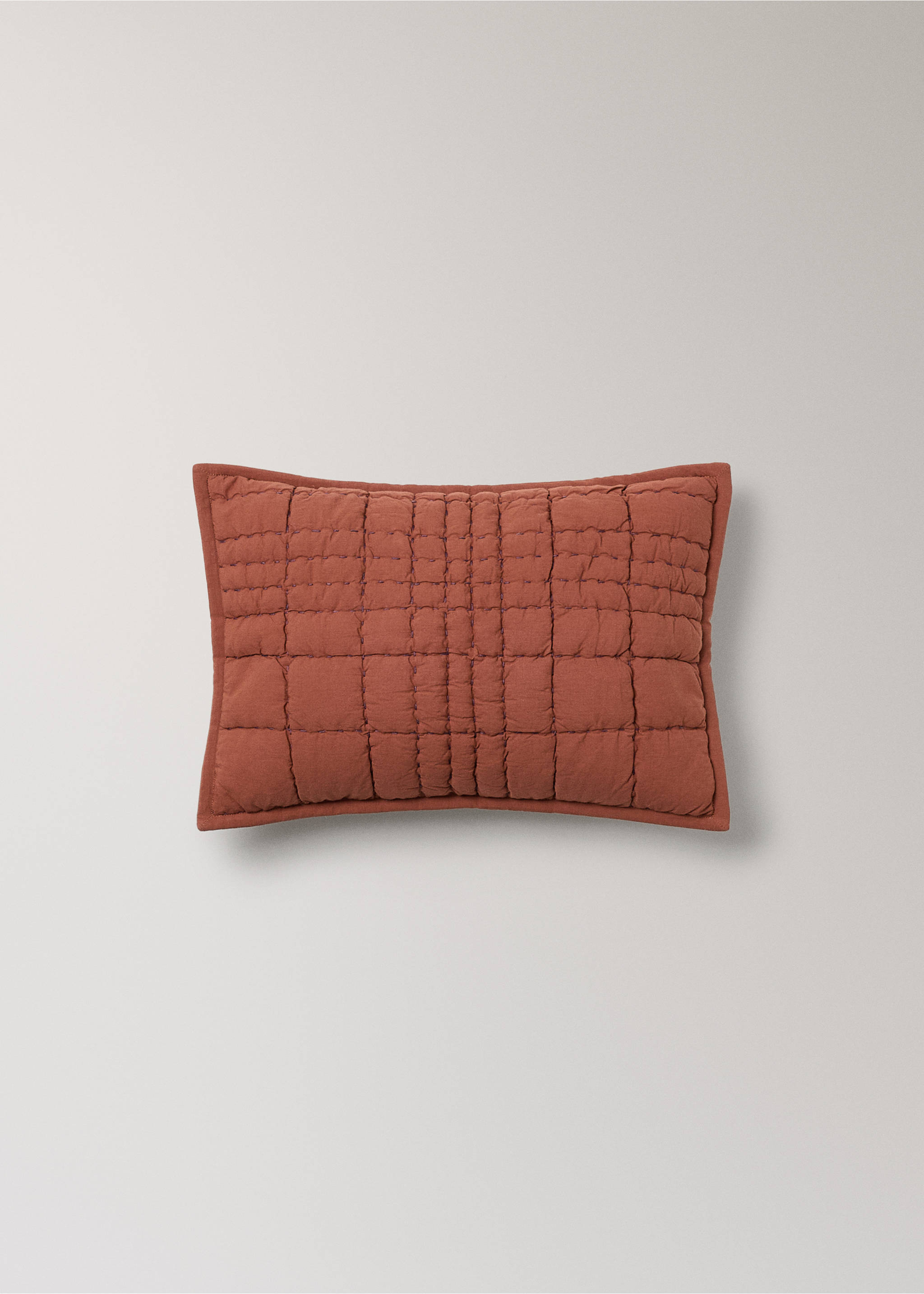 Quilted cushion cover 30 x 40 cm - Details of the article 3, Russet. Ref: 37045868-00.