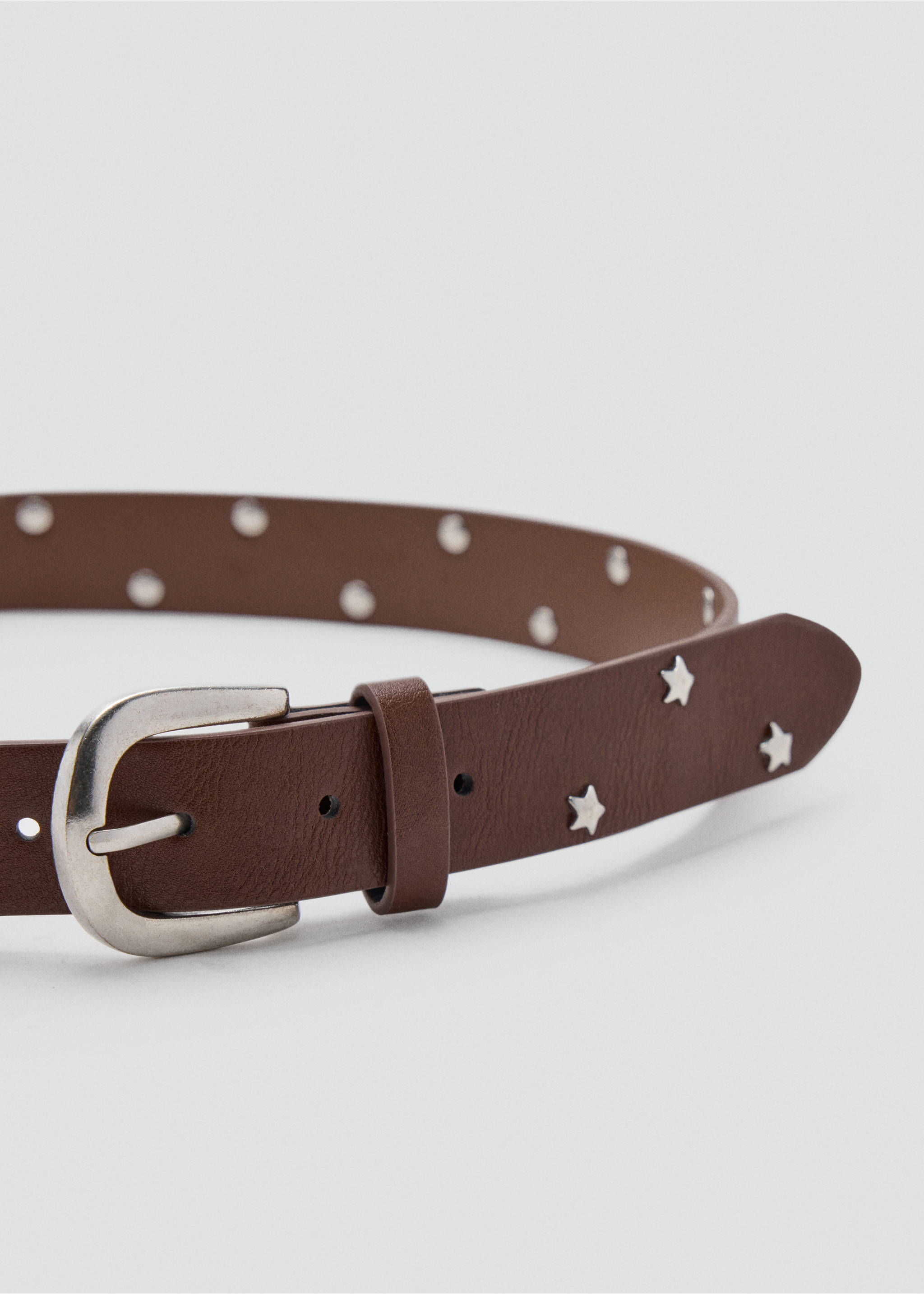 Star stud belt - Medium plane, Medium Brown. Ref: 37045877-00.