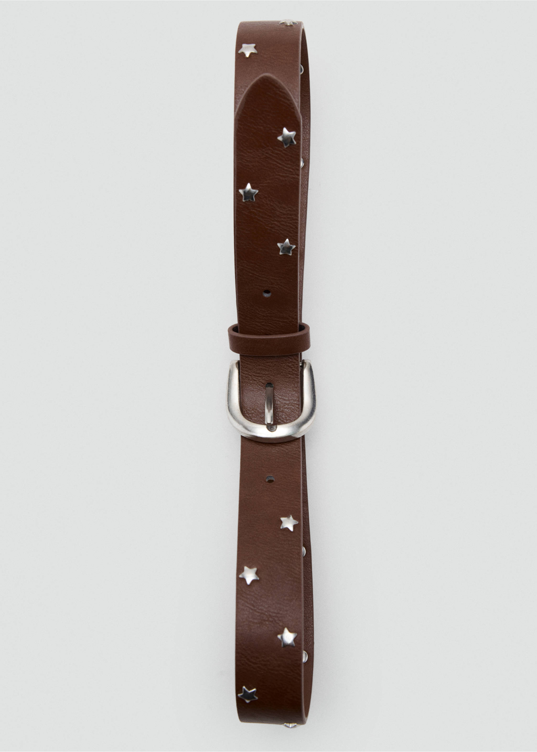 Star stud belt - Details of the article 2, Medium Brown. Ref: 37045877-00.