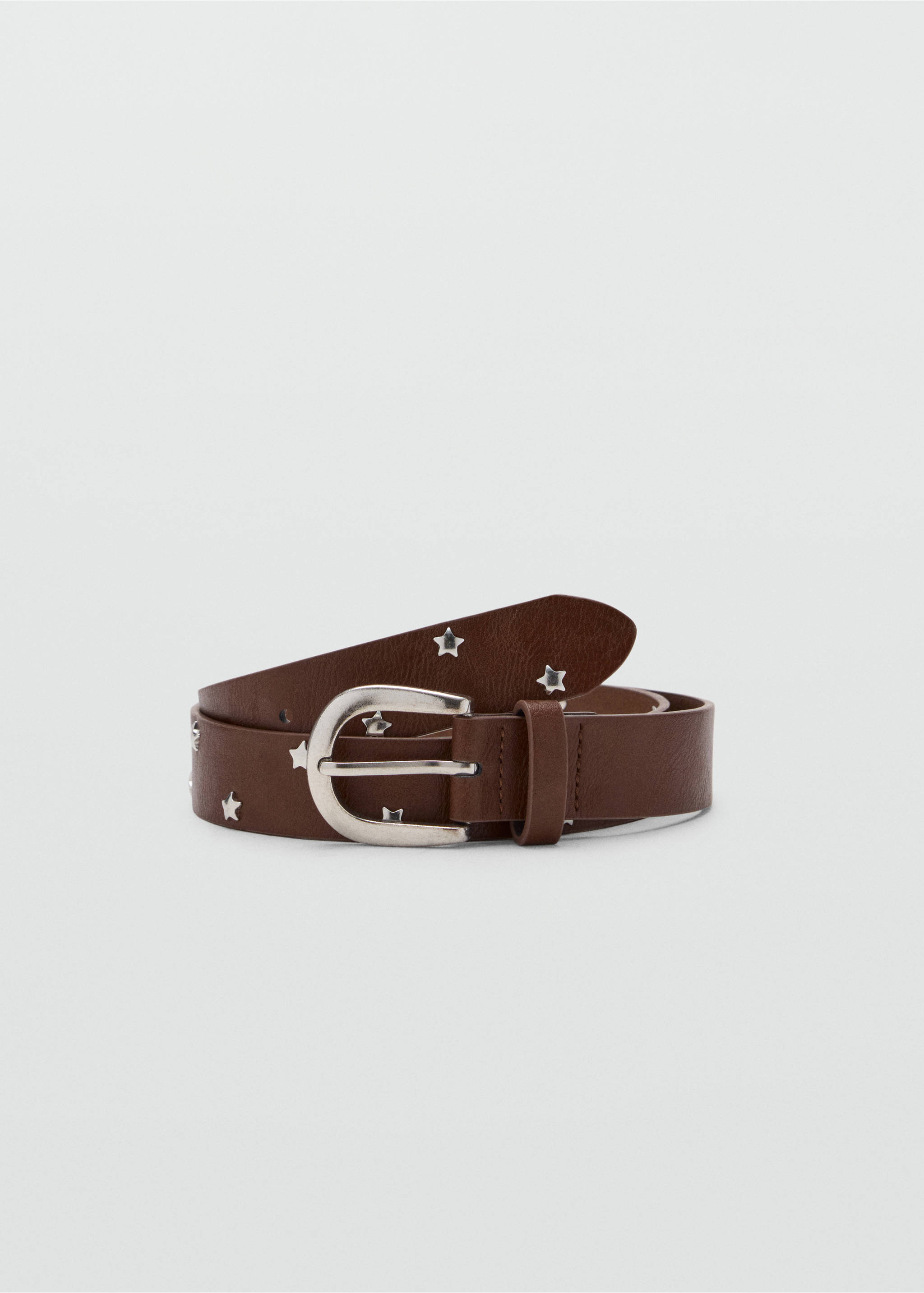 Star stud belt - Article without model, Medium Brown. Ref: 37045877-00.